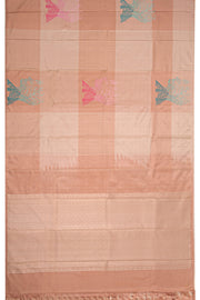 Pastel Pink Kanjivaram Pure Silk Saree with Silver Zari 10077905