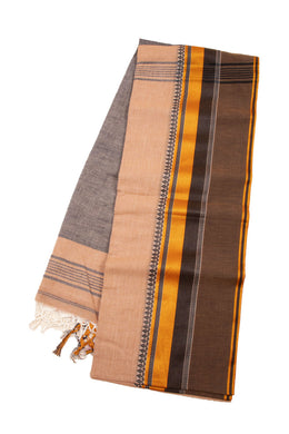 Beige Shantipur Tant Bengal Cotton Saree 10074981