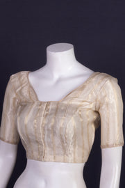 Cream Banarasi Tissue Silk Blouse 10075964