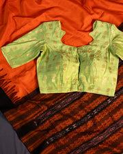 Green Banarasi Chiniya Silk Blouse 10075008