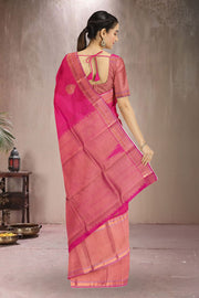 Fuschia Pink Pure Zari Kanjivaram Silk Saree 10059196