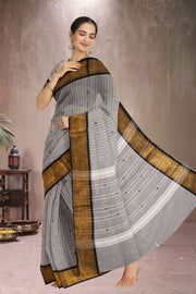 Grey Handloom Chettinad Cotton Saree 10075910