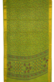 Parrot Green Floral Printed Sungudi Saree 10078050