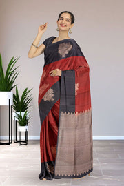 Maroon Handloom Kanjivaram Soft Silk Saree 10066259