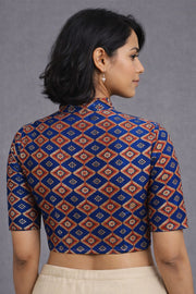 Blue Jahota Printed Cotton Blouse 10073328