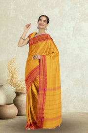 Yellow Handloom Chettinad Cotton Saree Without Blouse 10075101