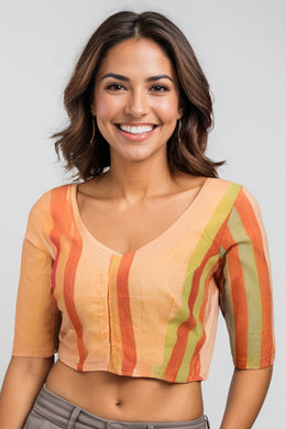 Orange Andhra Cotton Blouse10074427