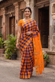 Yellow Kanjivaram Silk Cotton Saree 10077967