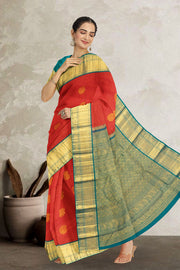 Red Korvai Kanjivaram Silk Saree 10065799