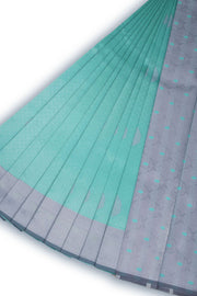 Blue Kanjivaram Vegan Silk Saree with Contrast Pallu 10074885