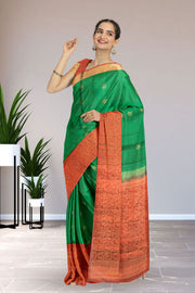 Green Handloom Kanjivaram Soft Silk Saree 10066262