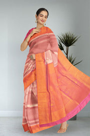 Pastel Cherry  Kanjivaram Tissue Vegan Silk Saree 10075573
