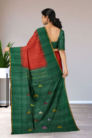 Red Gadwal Kuttu Silk Saree 10076205