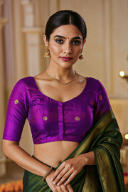 Purple Banarasi Katan Silk Blouse 10076211