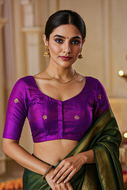Purple Banarasi Katan Silk Blouse 10076211