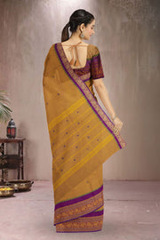 Yellow Handloom Chettinad Cotton Saree 10075892