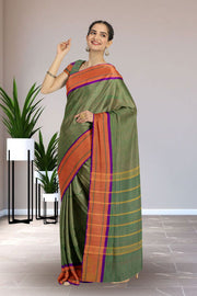 Green Handloom Chettinad Cotton Saree 10069987