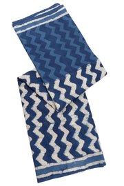 Indigo Blue Dyed Mulmul Cotton Saree 10075058