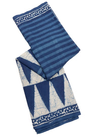 Indigo Blue Dyed Mulmul Cotton Saree 10075054