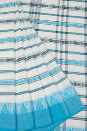 White Handloom Dhaniakhali Cotton Saree 10063796