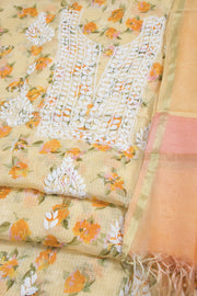 Chikankari Embroidered Kota Cotton Salwar Suit Material 10059372