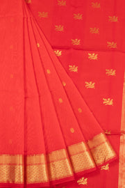 Red Handloom Maheshwari Silk Cotton Saree - Avishya