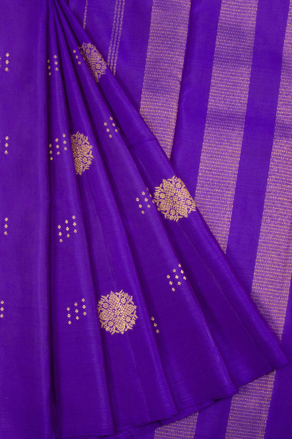 Jamun Purple Pure Zari Borderless Kanjivaram Silk Saree 10062341