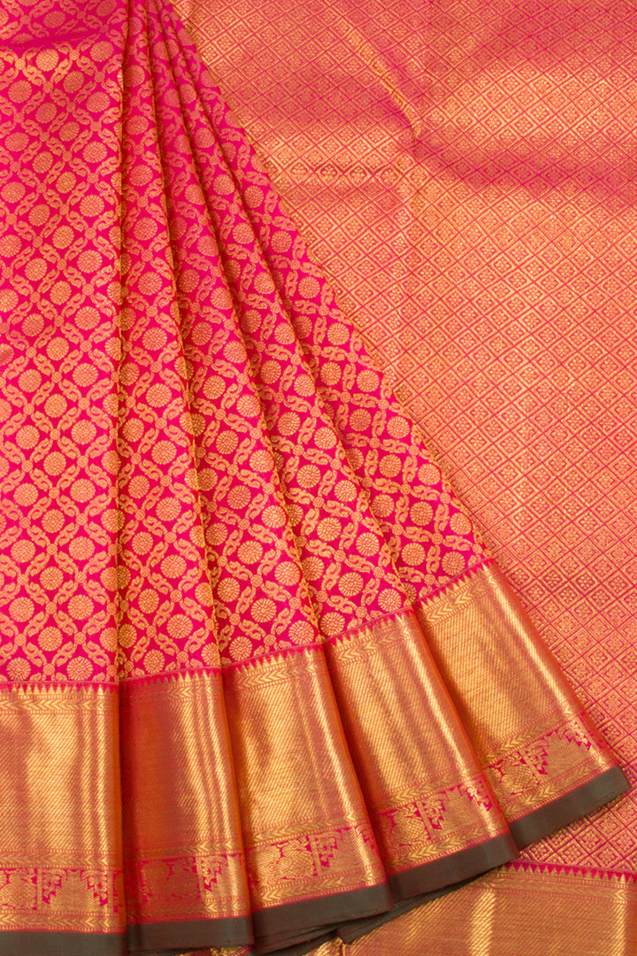 Magenta Pure Zari Bridal Kanjivaram Silk Saree 10062470
