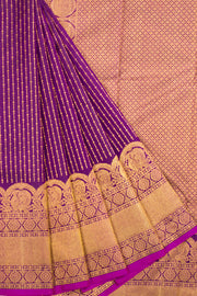 Jamun Purple Bridal Pure Zari Kanjivaram Silk Saree 10062482