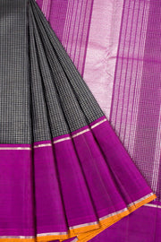 Black Pure Zari Kanjivaram Silk Saree 10062483