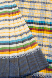 White Handloom Dhaniakhali Cotton Saree 10062560