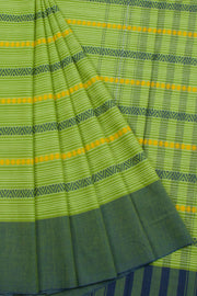 Green Handloom Dhaniakhali Cotton Saree 10062577