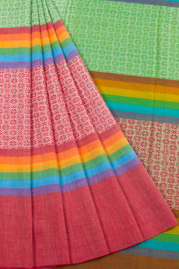 Multicolour Handloom Dhaniakhali Cotton Saree 10062586