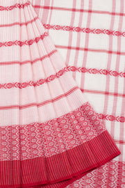 White Handloom Dhaniakhali Cotton Saree 10062597