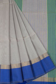 Cement Grey Handloom Maheswari Silk Cotton Saree 10062619