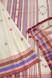 Off White Handloom Bhujodi Kala Cotton Saree 10062740