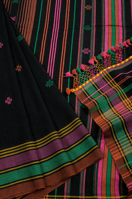 Black Handloom Bhujodi Kala Cotton Saree 10062741