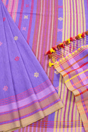 Lavender Handloom Bhujodi Cotton Saree 10062745