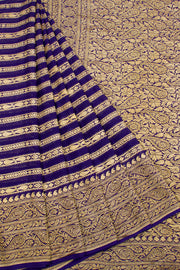 Cloud Burst Blue Handloom Khaddi Banarasi Chiffon Saree 10062769