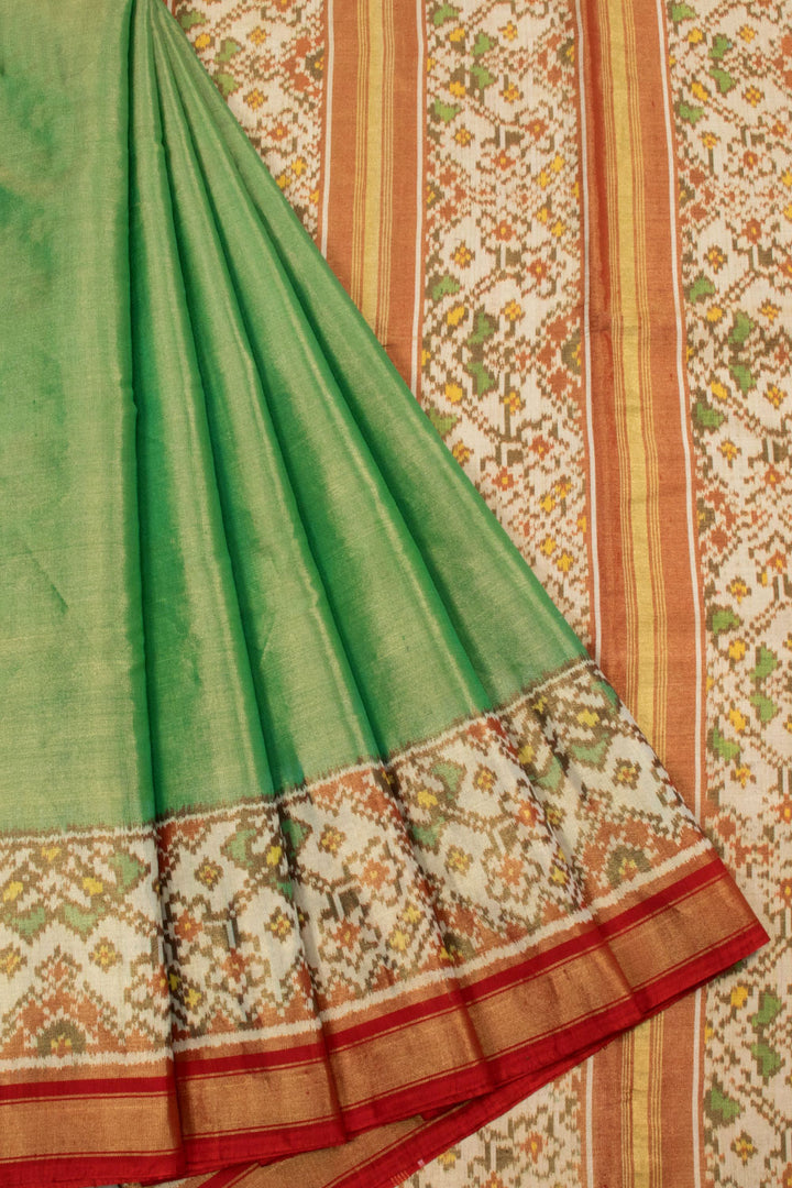 Mint Green Handloom Patola Ikat Tissue Silk Saree 10062901