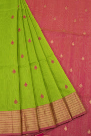 Parrot Green Handloom Maheswari Saree 10062914