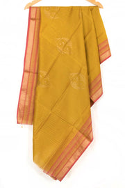 Yellow Handloom Maheshwari Silk Cotton Dupatta 10062937