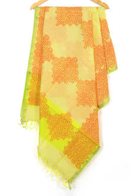 Orange Handloom Maheshwari Silk Cotton Dupatta 10062939