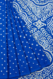 Ink Blue Handcrafted Bandhani Cotton Saree 10062992