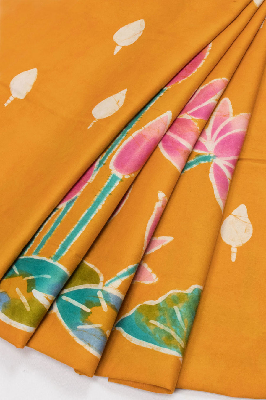 Yellow Batik Printed Cotton Blouse Material 10062997