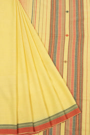 Goldenrod Yellow Handloom Bhujodi Cotton Saree 10063038