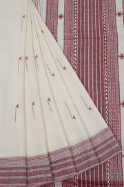 Offwhite Handloom Bhujodi Kala Cotton Saree 10063048