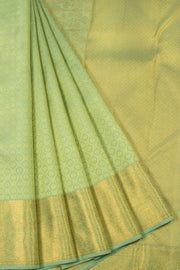 Wild Willow Green Pure Zari Bridal Kanjivaram Silk Saree 10063052