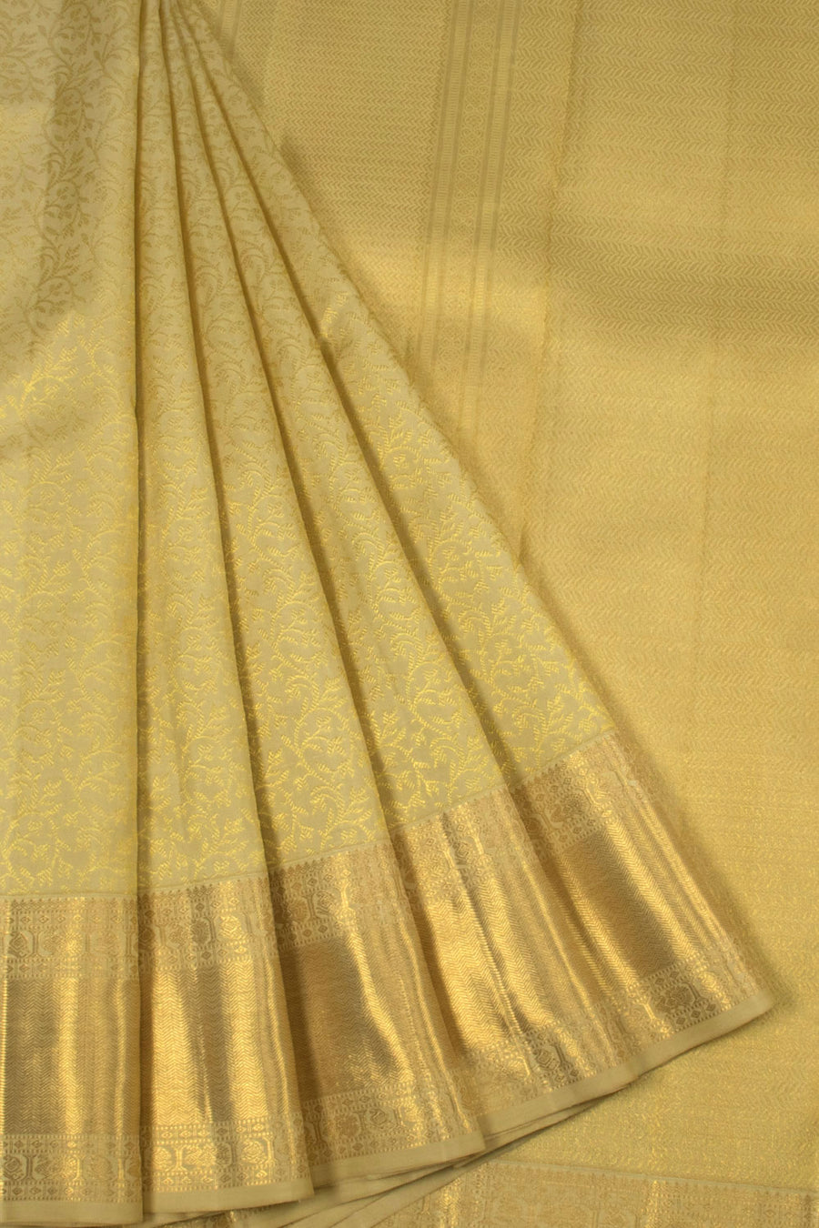 Metallic Gold Pure Zari Bridal Kanjivaram Silk Saree - Avishya