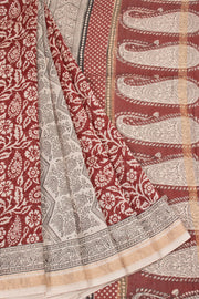 Maroon Bagh Printed Silk Cotton Saree 10063107